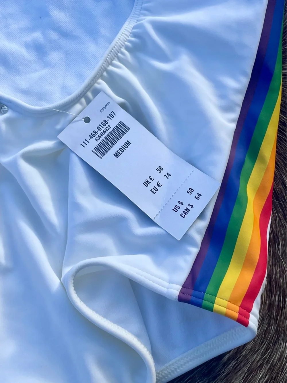 Abercrombie &‎ Fitch Cheeky Rainbow Stripe One Piece Swimsuit M NWT